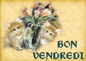 Gif animé Bon vendredi chats